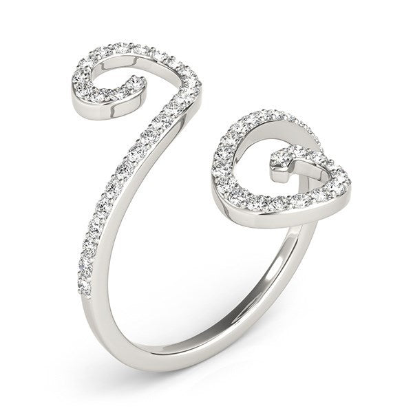 14k White Gold Diamond Open Flourish Style Ring (1/2 cttw) Bids.com