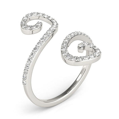 14k White Gold Diamond Open Flourish Style Ring (1/2 cttw) Bids.com