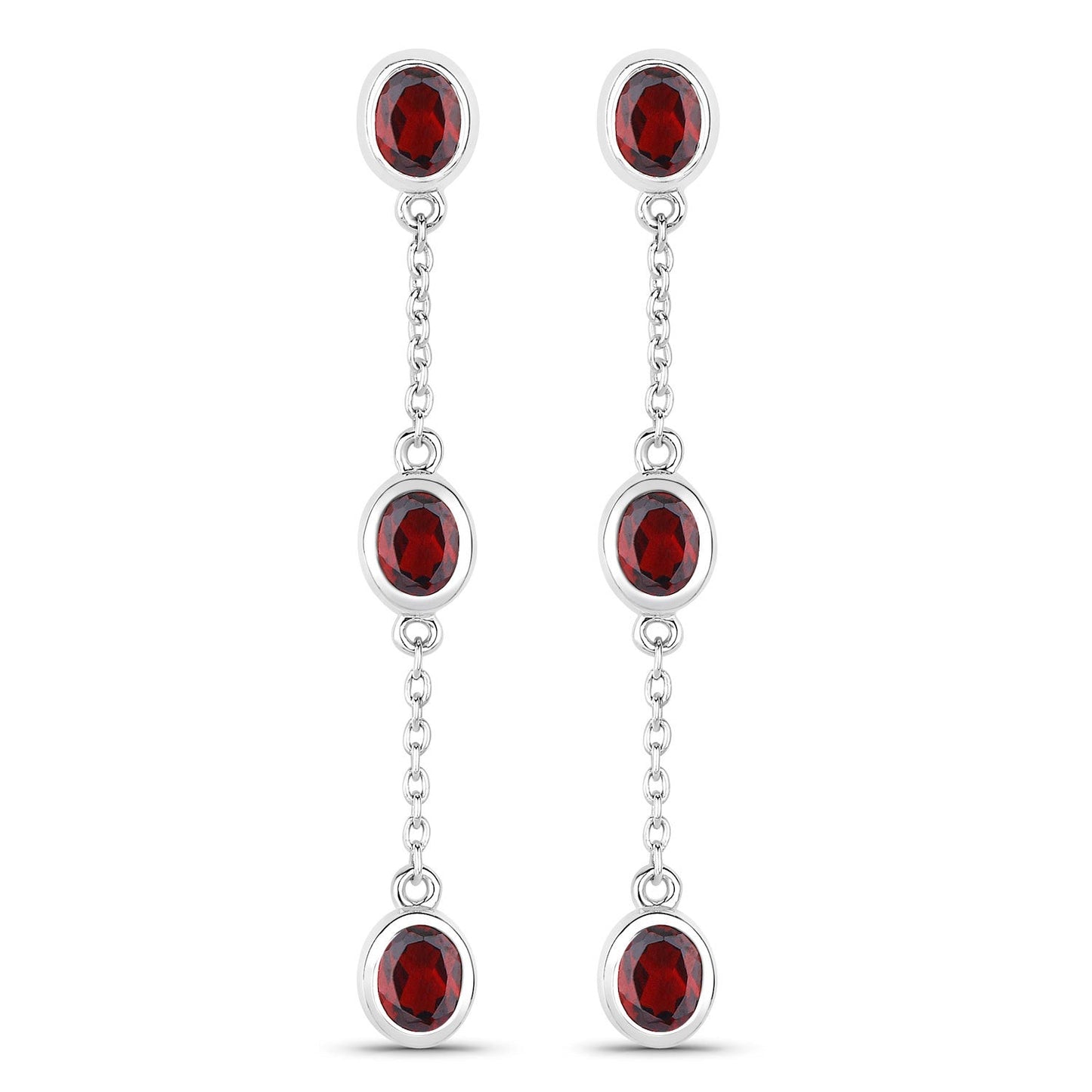 2.70 Carat Genuine Garnet .925 Sterling Silver Earrings Bids.com