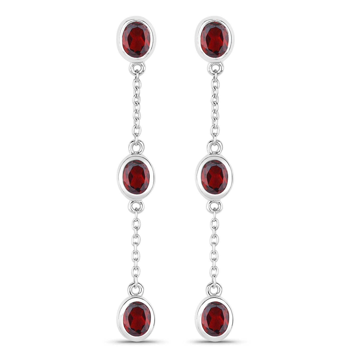2.70 Carat Genuine Garnet .925 Sterling Silver Earrings Bids.com