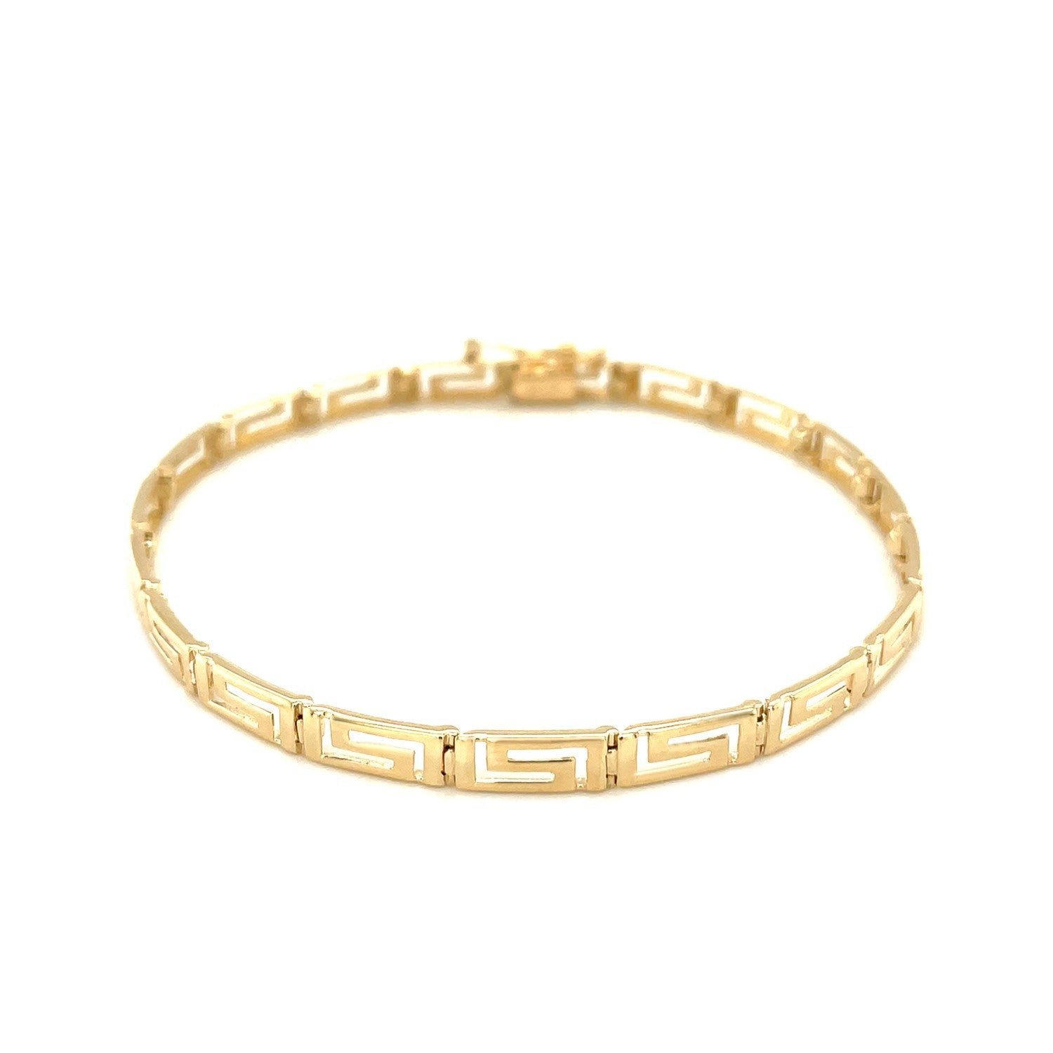 14k Yellow Gold Greek Fret Design Fancy Bracelet Bids.com