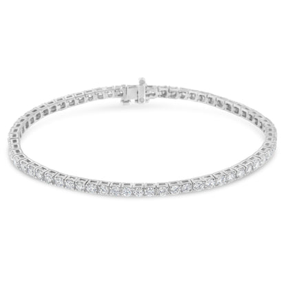 IGI Certified 4.0 Cttw Diamond 14K White Gold Classic 7â€ Tennis Bracelet (H-I Color, I1-I2 Clarity) Bids.com
