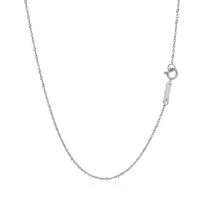 14k White Gold Singapore Chain 0.8mm Bids.com