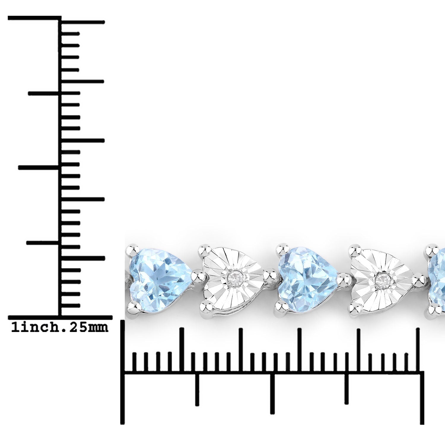 7.64 Carat Genuine Blue Topaz and White Diamond .925 Sterling Silver Bracelet Bids.com
