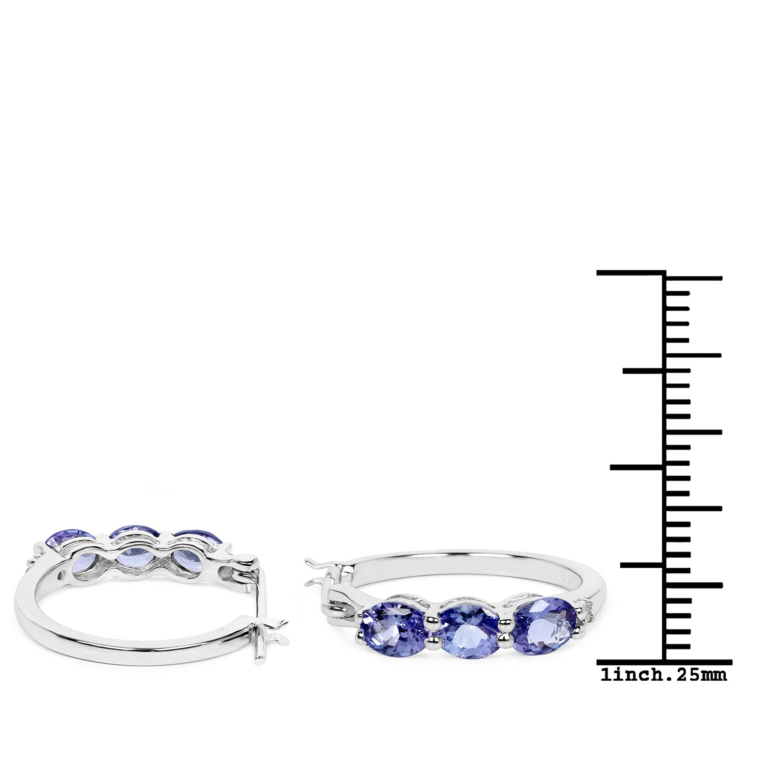 1.99 Carat Genuine Tanzanite and White Diamond .925 Sterling Silver Earrings Bids.com