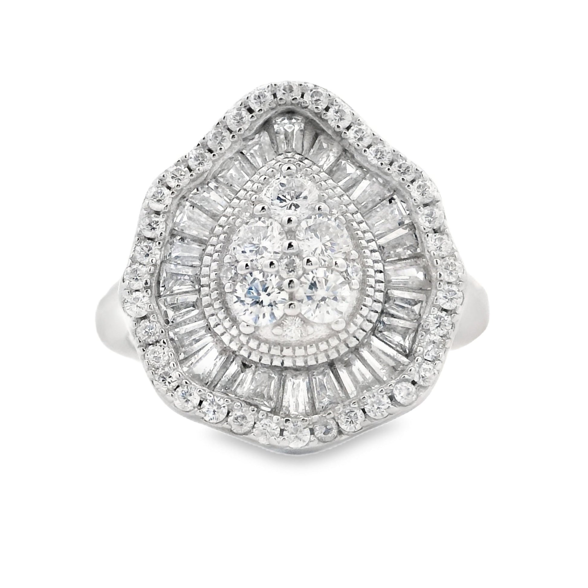 Genuine Cubic Zirconium Ring Sterling Silver Bids.com