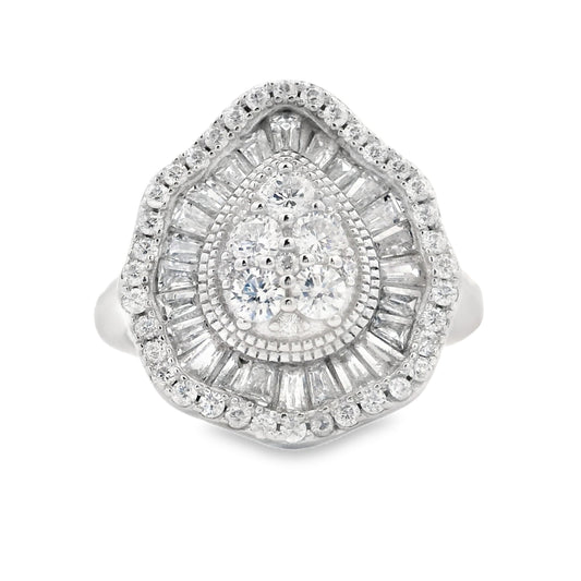 Genuine Cubic Zirconium Ring Sterling Silver Bids.com