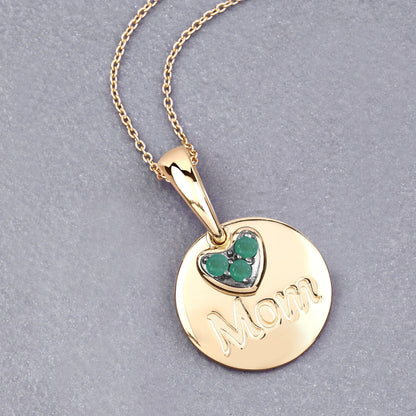 0.17 Carat Genuine Emerald .925 Sterling Silver Pendant Bids.com