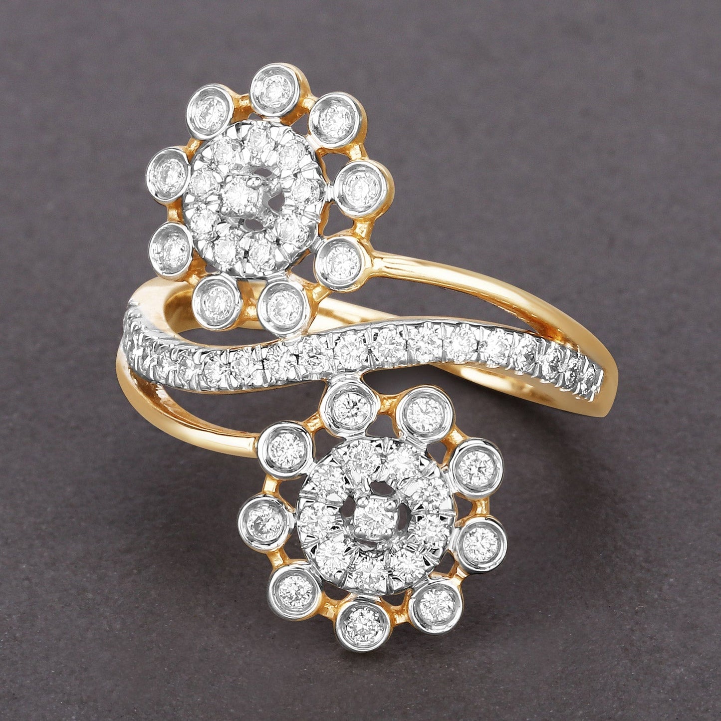 0.56 Carat Genuine White Diamond 14K Yellow Gold Ring (E-F Color, SI1-SI2 Clarity) Bids.com