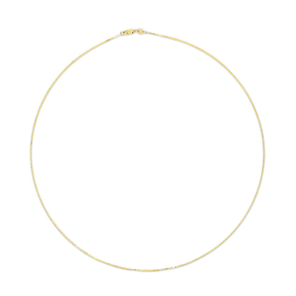 Solid 14K Yellow Gold 0.75mm Classic Box Chain Necklace. Unisex Chain - Size 16 Inches Bids.com