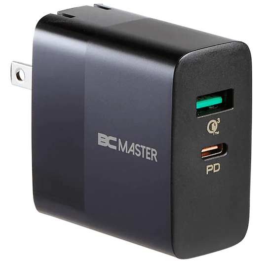 BCMASTER 2-Port Wall Charger 30W USB-C PD and 18W USB-A DailySale