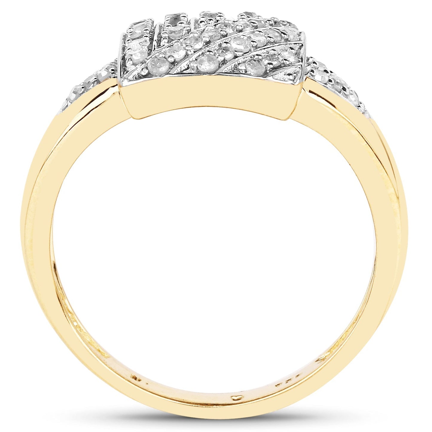 14K Yellow Gold Plated 0.23 Carat Genuine White Diamond .925 Sterling Silver Ring Bids.com