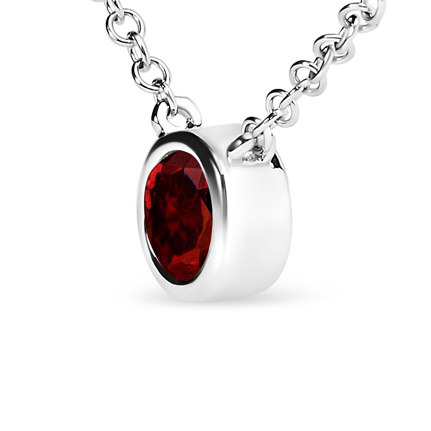 14K White Gold 1/2 Cttw Red Lab Grown Diamond Bezel-Set Solitaire 18" Pendant Necklace (Red Color, VS1-VS2 Clarity) Bids.com