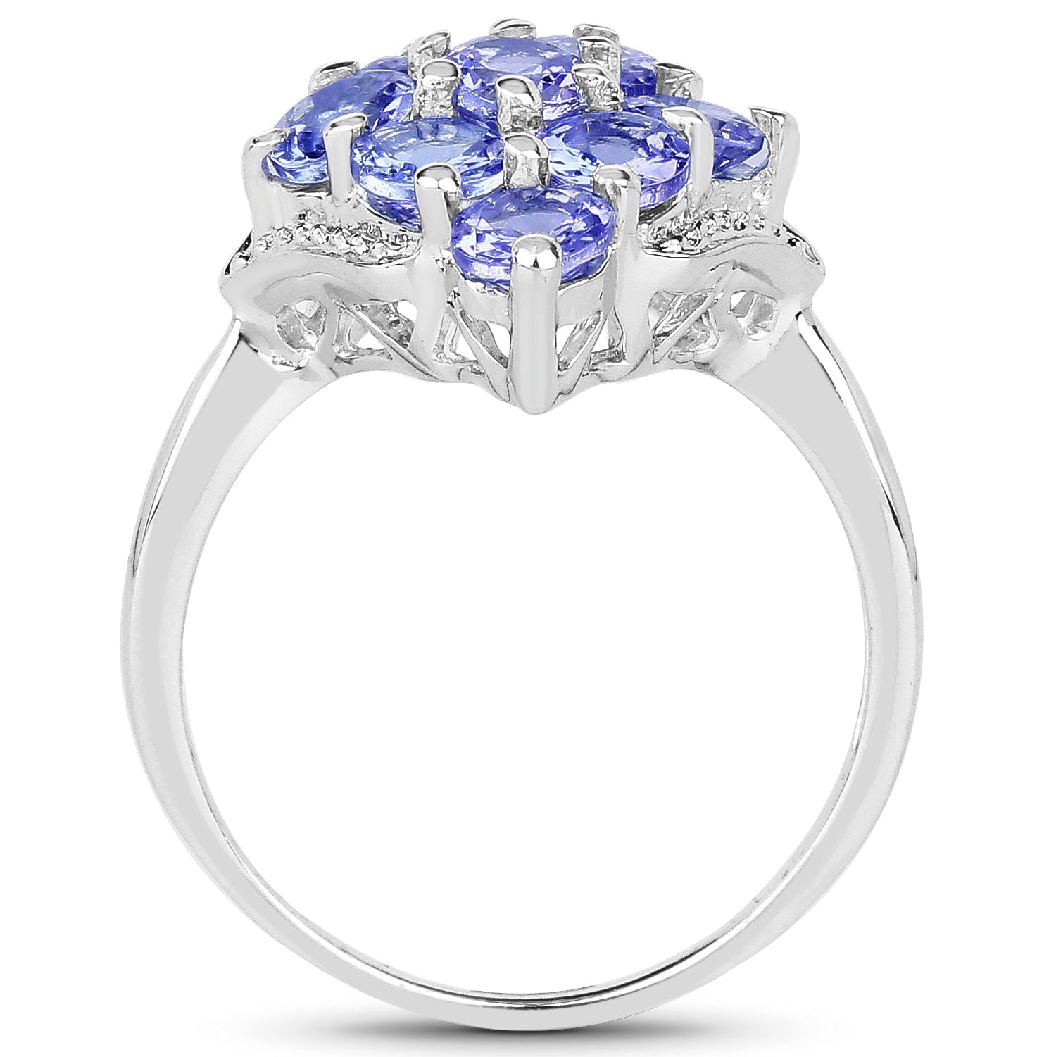 2.07 Carat Genuine Tanzanite .925 Sterling Silver Ring Bids.com