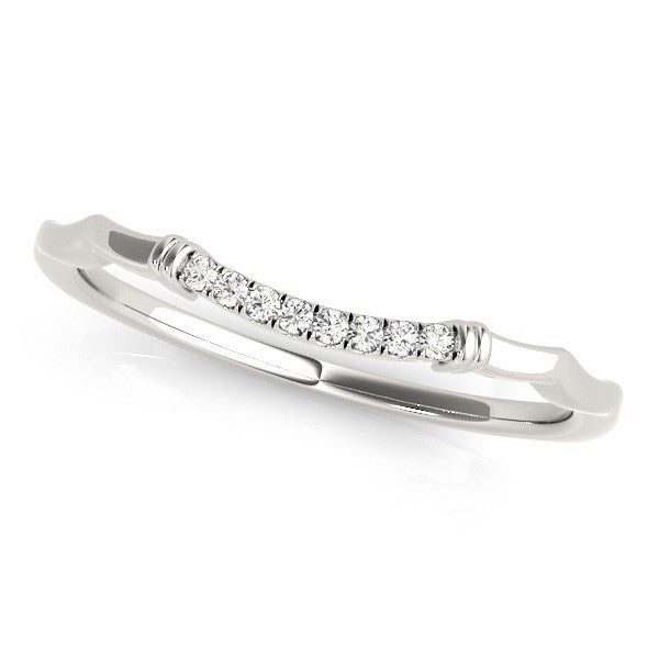14k White Gold Wave Design Pave Set Diamond Wedding Ring (1/20 cttw) Bids.com