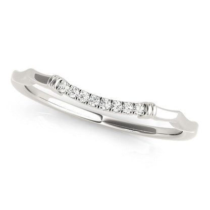 14k White Gold Wave Design Pave Set Diamond Wedding Ring (1/20 cttw) Bids.com