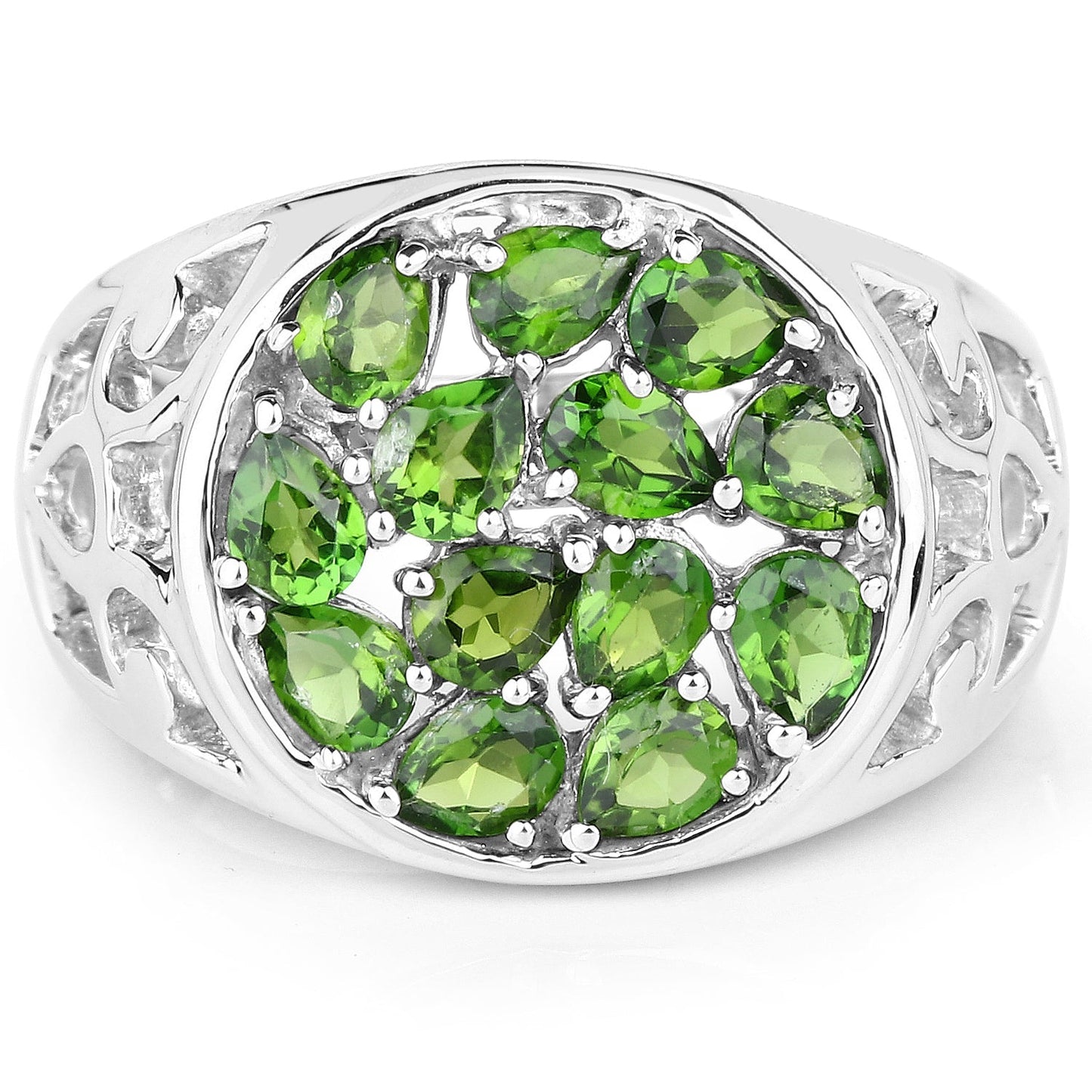 2.21 Carat Genuine Chrome Diopside .925 Sterling Silver Ring Bids.com