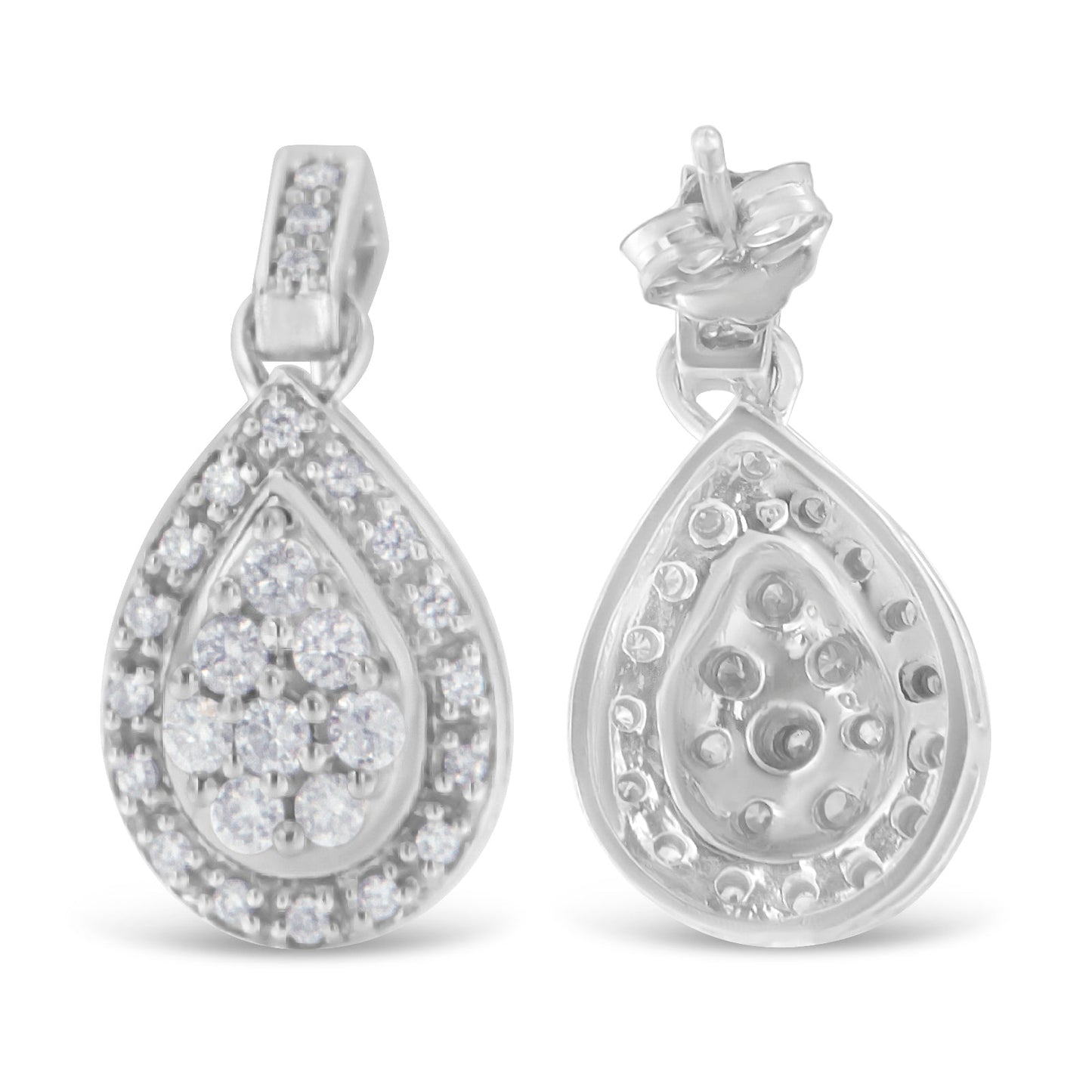 10k White Gold Round Cut Diamond Earrings (0.75 cttw, H-I Color, I1-I2 Clarity) Bids.com
