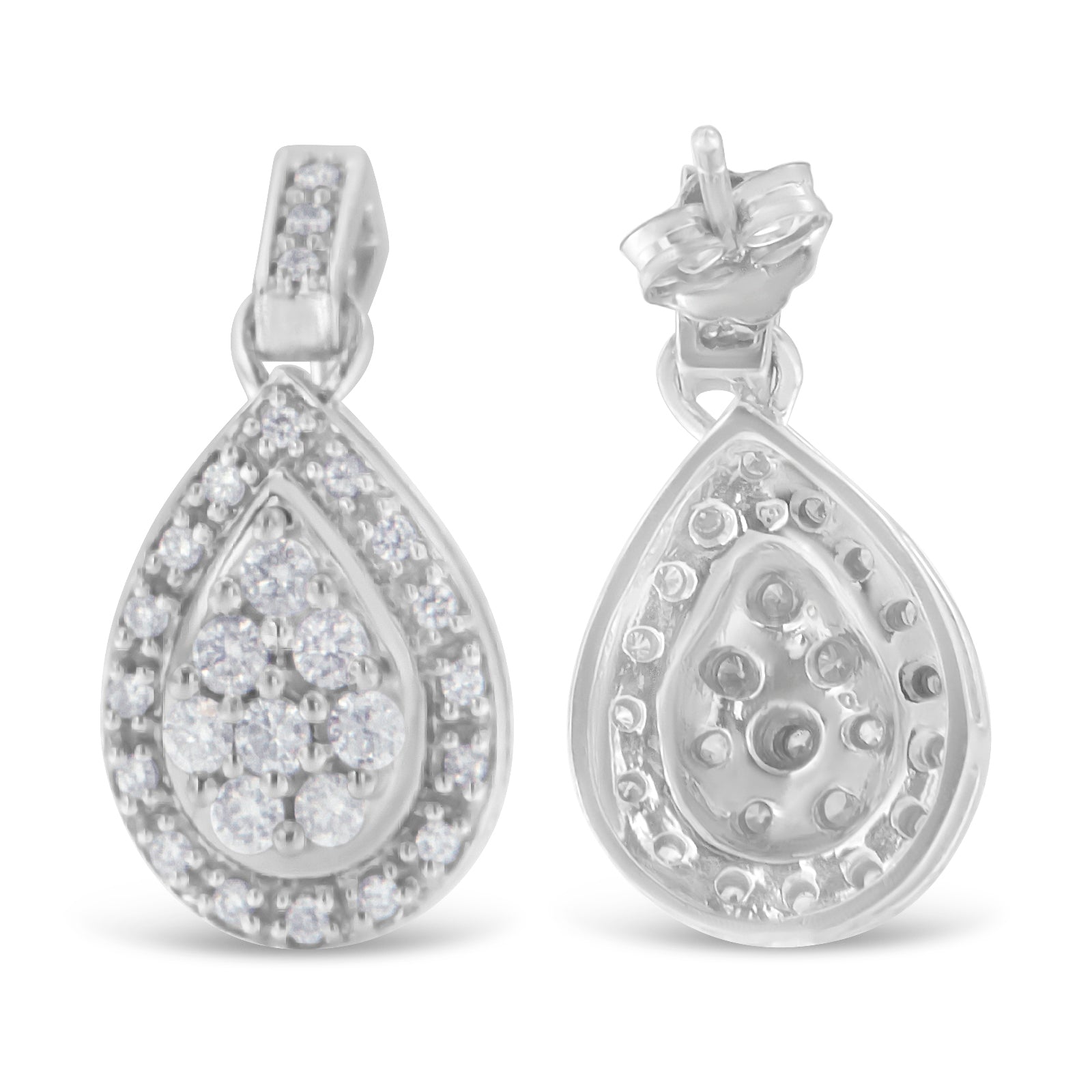 10k White Gold Round Cut Diamond Earrings (0.75 cttw, H-I Color, I1-I2 Clarity) Bids.com