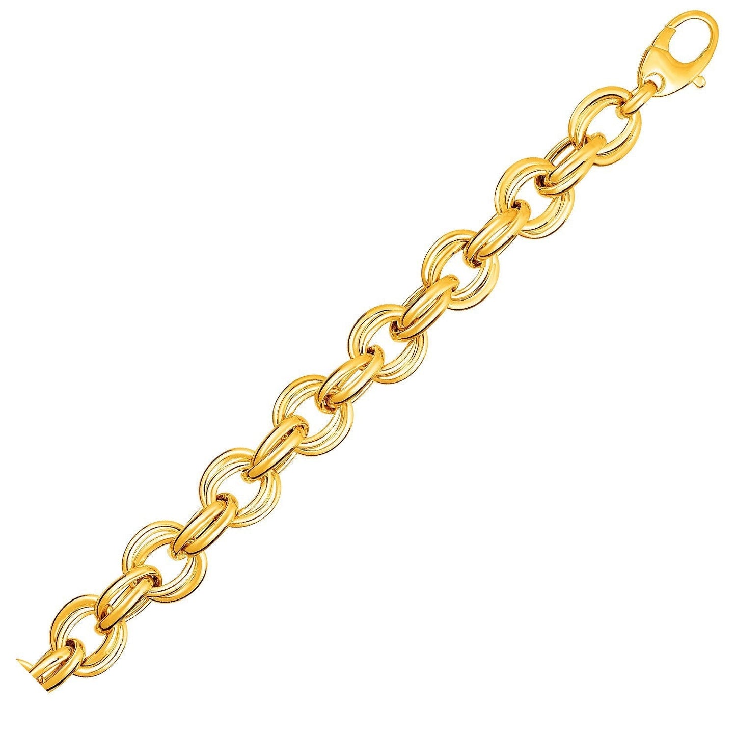 Twisted Double Link Bracelet in 14k Yellow Gold Bids.com