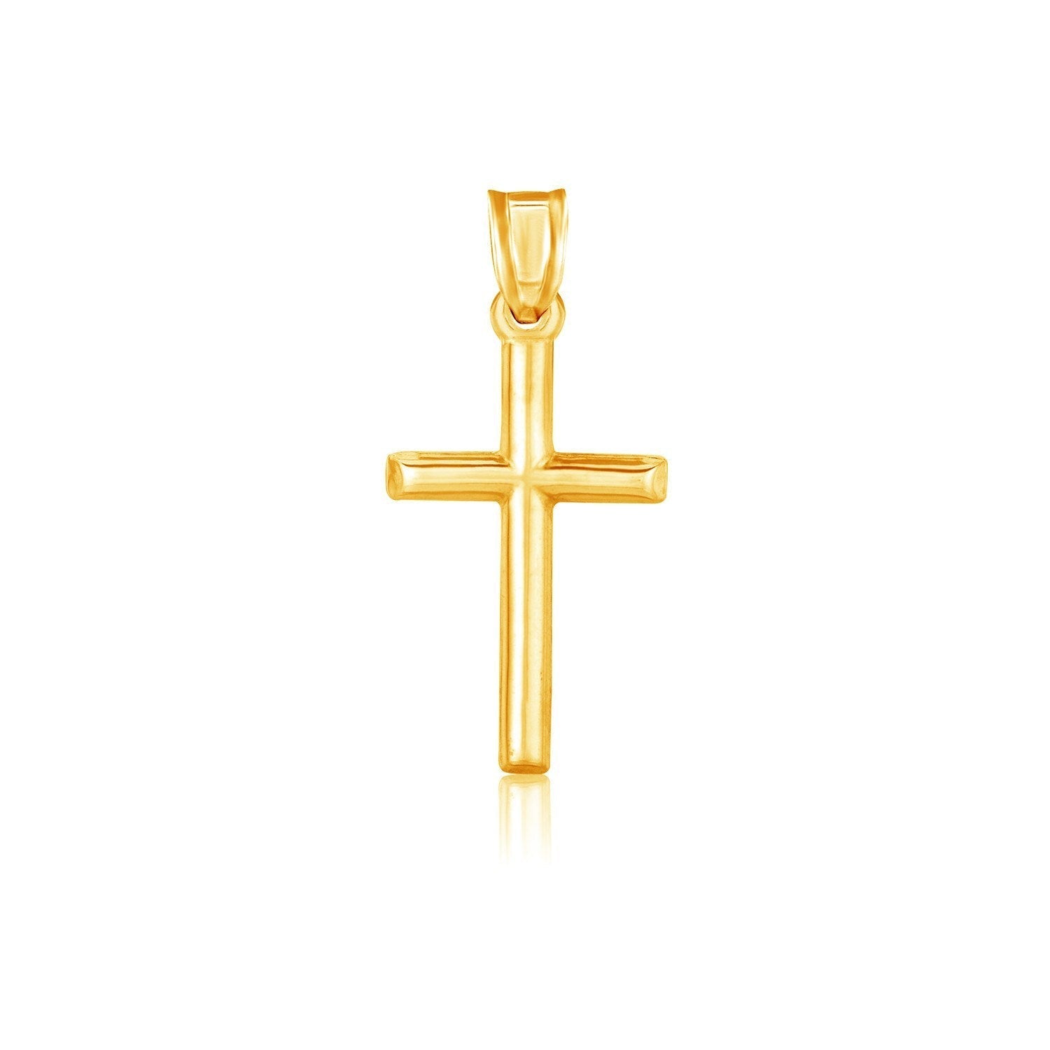 14k Yellow Gold High Polish Cross Pendant Bids.com