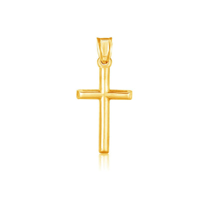 14k Yellow Gold High Polish Cross Pendant Bids.com