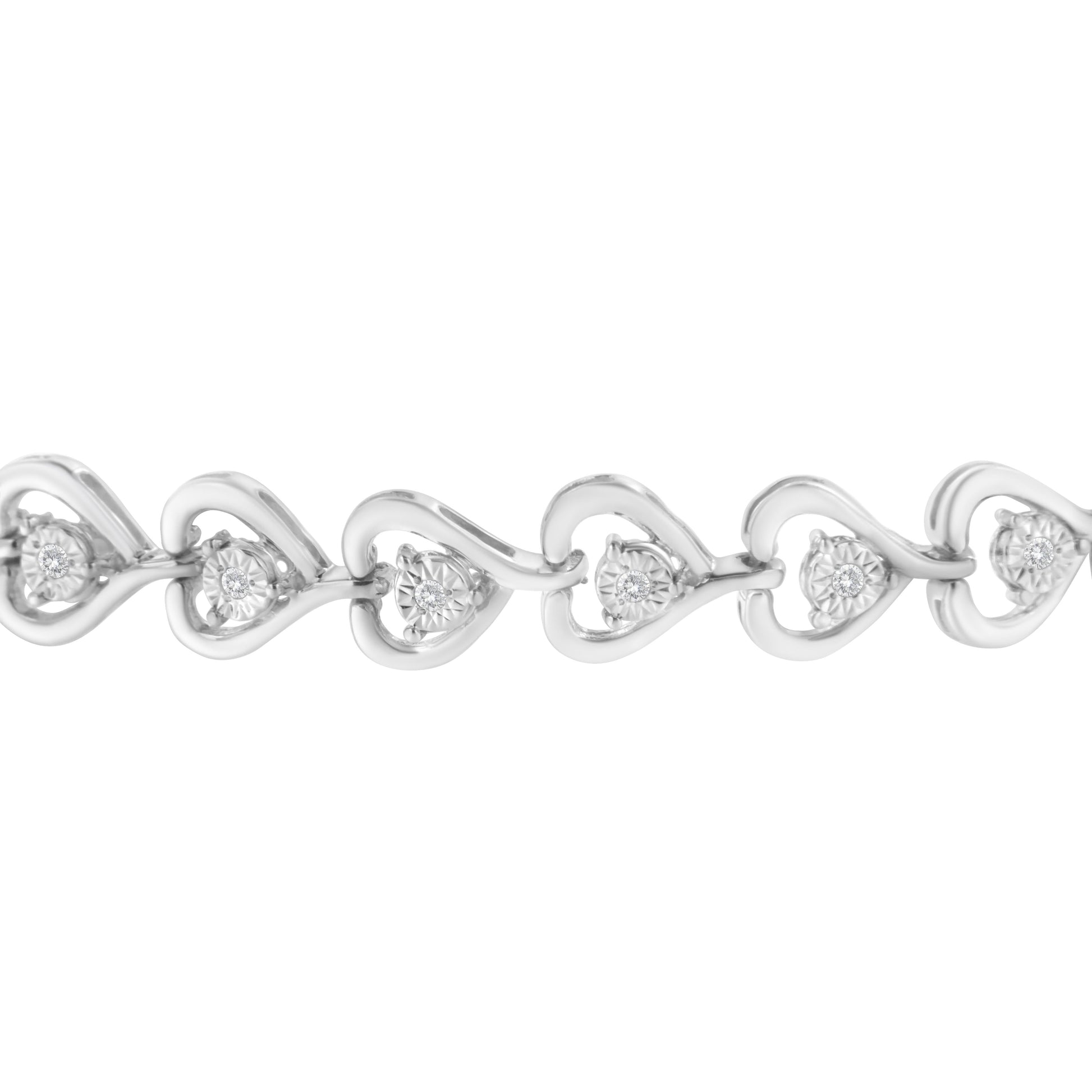 Sterling Silver Diamond Woven Heart Bolo Bracelet (0.1 cttw, H-I Color, I2-I3 Clarity) Bids.com
