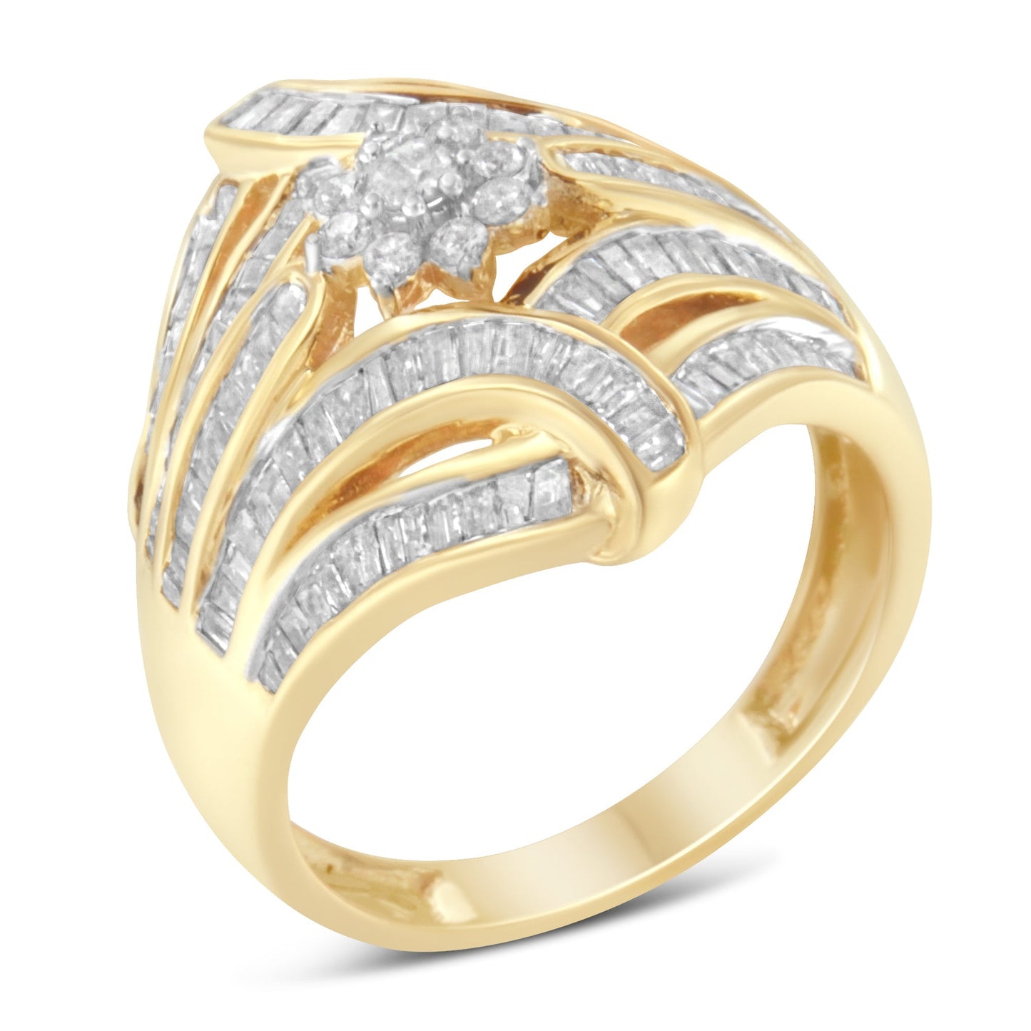 10K Yellow Gold Diamond Ring (1 Cttw, I-J Color, I2-I3 Clarity) - Size 7 Bids.com
