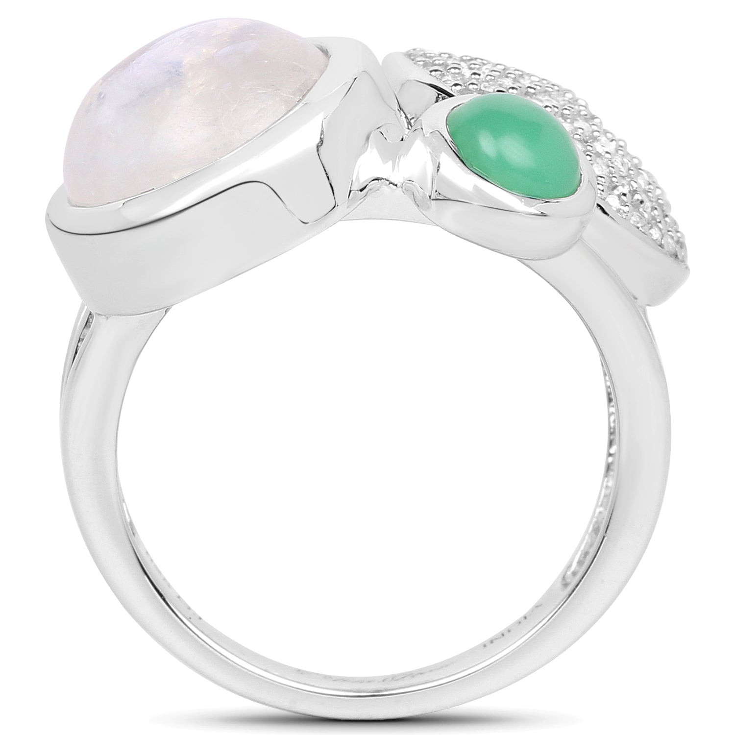 5.90 Carat Genuine Multi Stone .925 Sterling Silver Ring Bids.com