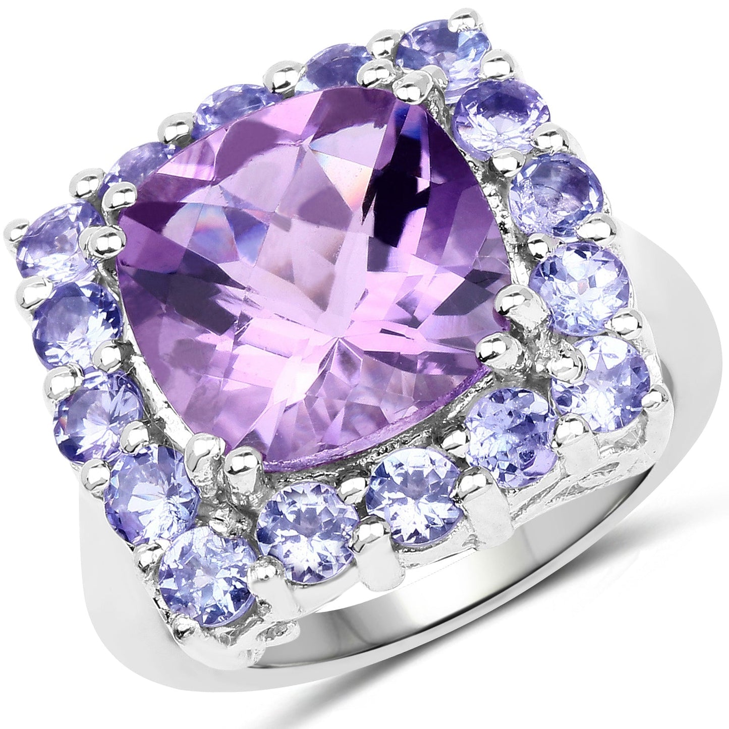 6.63 Carat Genuine Amethyst and Tanzanite .925 Sterling Silver Ring Bids.com
