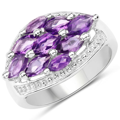 1.91 Carat Genuine  Amethyst .925 Sterling Silver Ring Bids.com