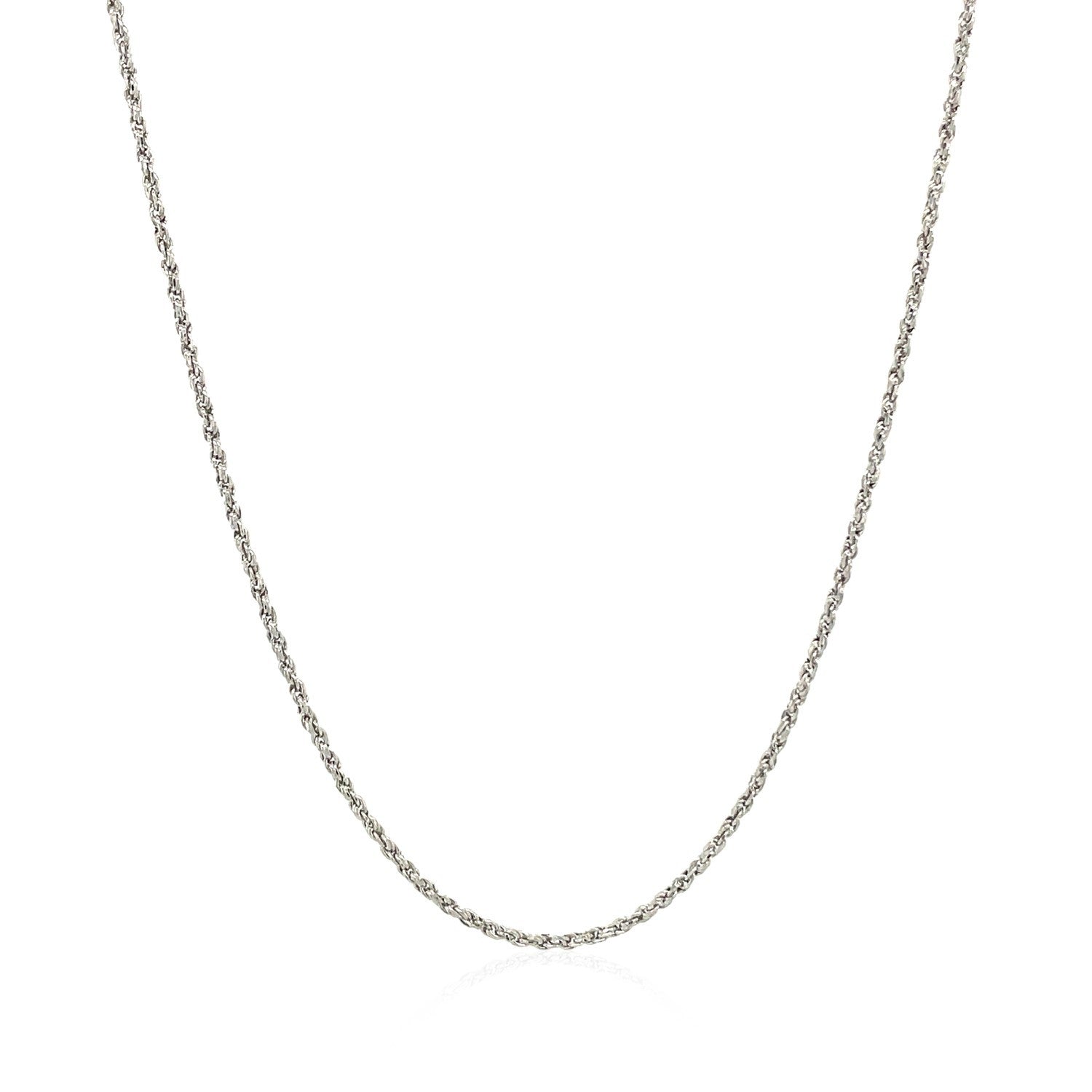 14k White Gold Adjustable Rope Chain 1.0mm Bids.com
