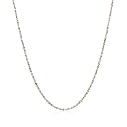 14k White Gold Adjustable Rope Chain 1.0mm Bids.com