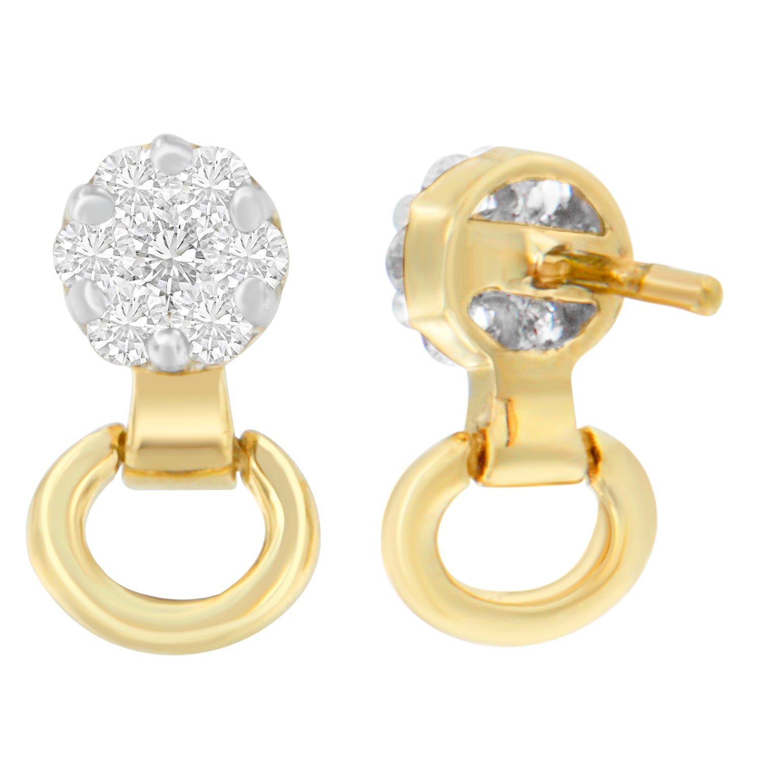 14K Yellow Gold 1/2 cttw Diamond Stud Earrings (I-J, SI1-SI2) Bids.com