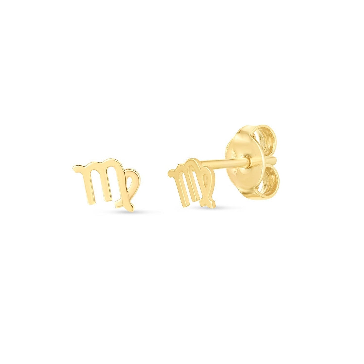 14k Yellow Gold Virgo Stud Earrings Bids.com