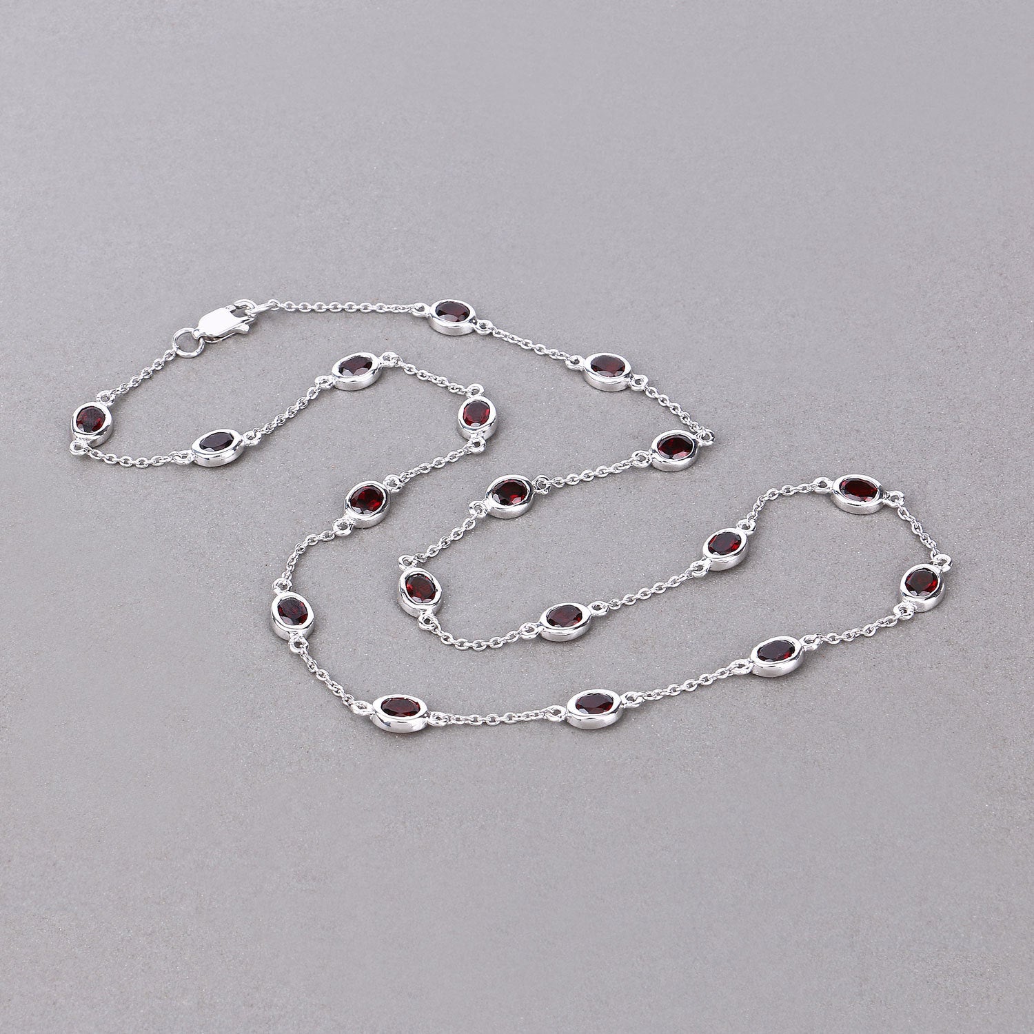 8.10 Carat Genuine Garnet .925 Sterling Silver Necklace Bids.com