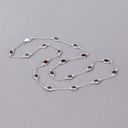 8.10 Carat Genuine Garnet .925 Sterling Silver Necklace Bids.com