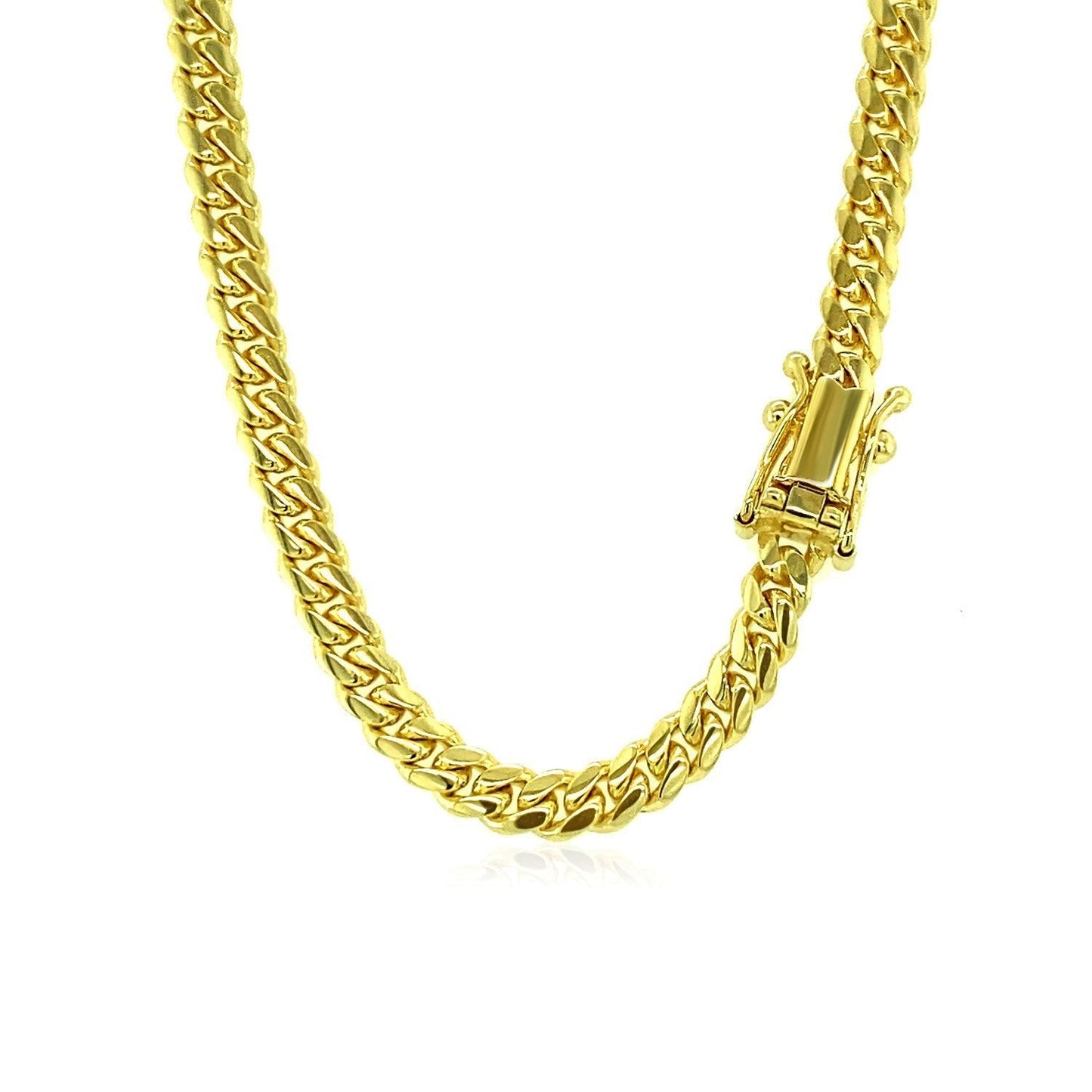 3.9mm 10k Yellow Gold Classic Miami Cuban Solid Chain Bids.com