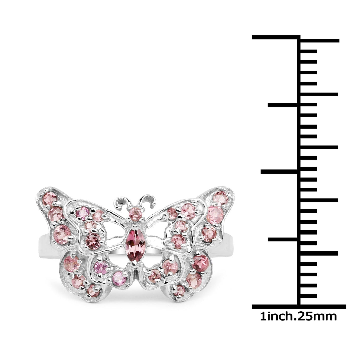 0.83 Carat Genuine Pink Tourmaline .925 Sterling Silver Ring Bids.com