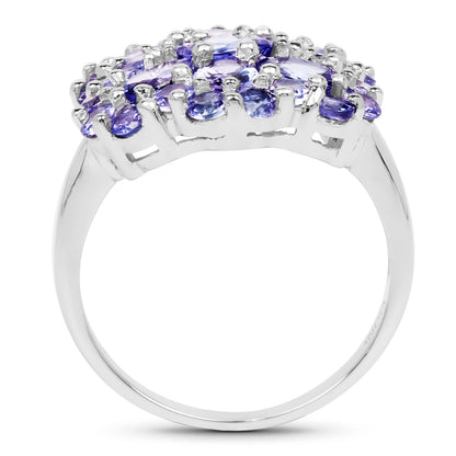 3.91 Carat Genuine Tanzanite .925 Sterling Silver Ring Bids.com