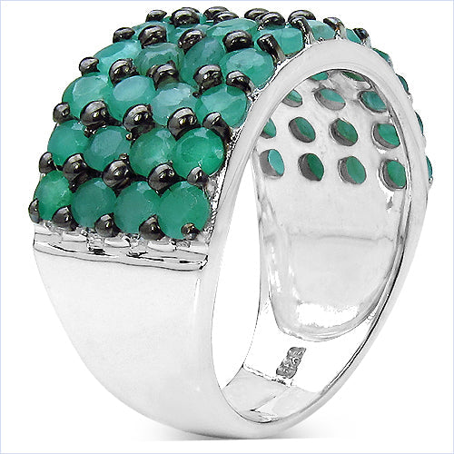 2.99 Carat Genuine Emerald .925 Sterling Silver Ring Bids.com