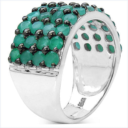 2.99 Carat Genuine Emerald .925 Sterling Silver Ring Bids.com