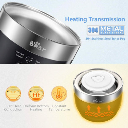 Bear Yogurt Maker Machine with Stainless Steel Inner Pot DailySale