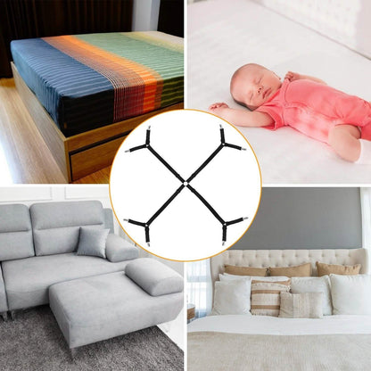 Bed Sheet Fasteners Adjustable Crisscross Elastic Sheet Suspenders DailySale