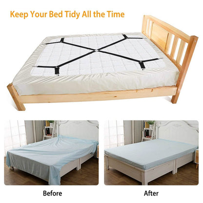 Bed Sheet Fasteners Adjustable Crisscross Elastic Sheet Suspenders DailySale
