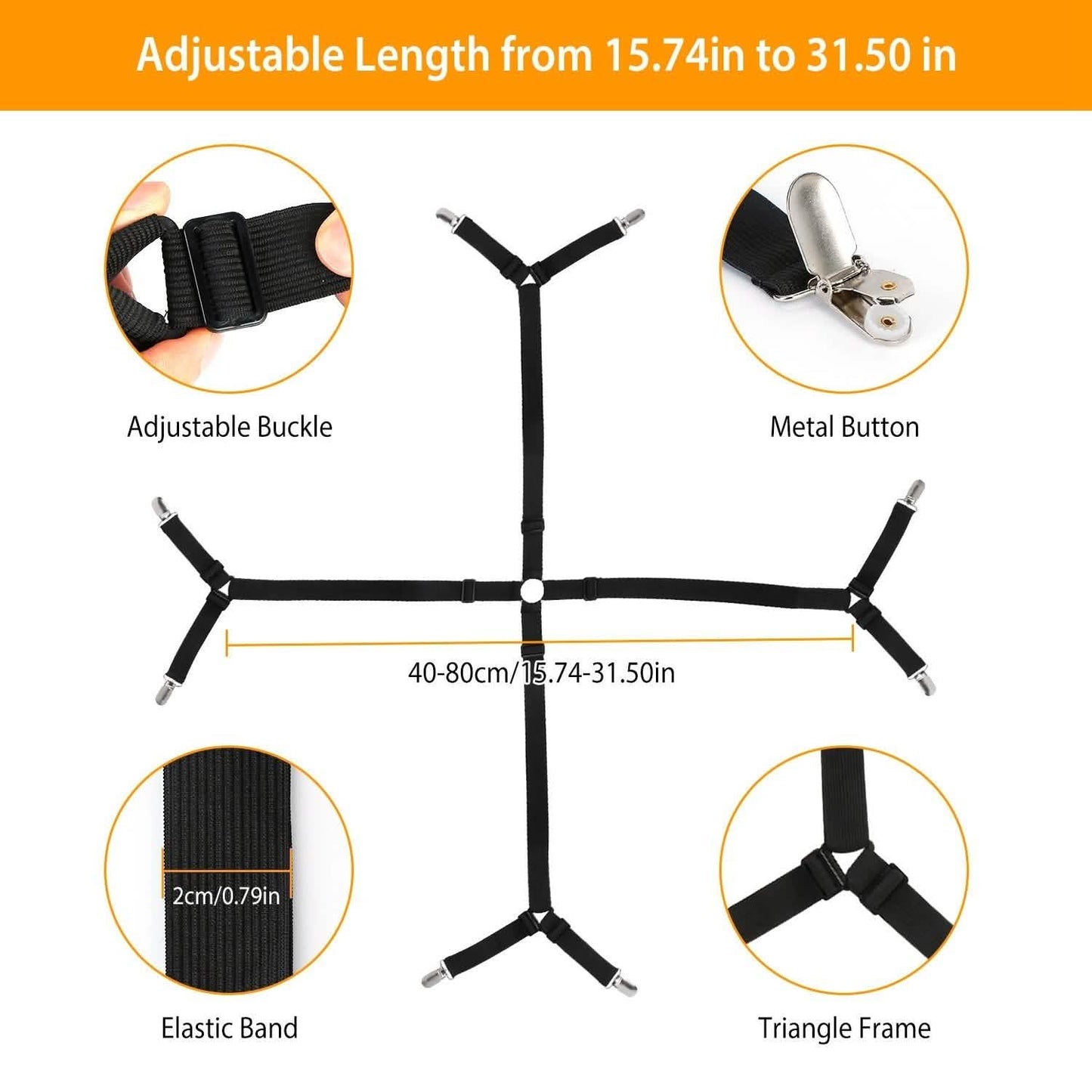 Bed Sheet Fasteners Adjustable Crisscross Elastic Sheet Suspenders DailySale