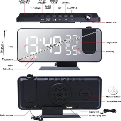 Bedroom Projection Digital Alarm Clock DailySale