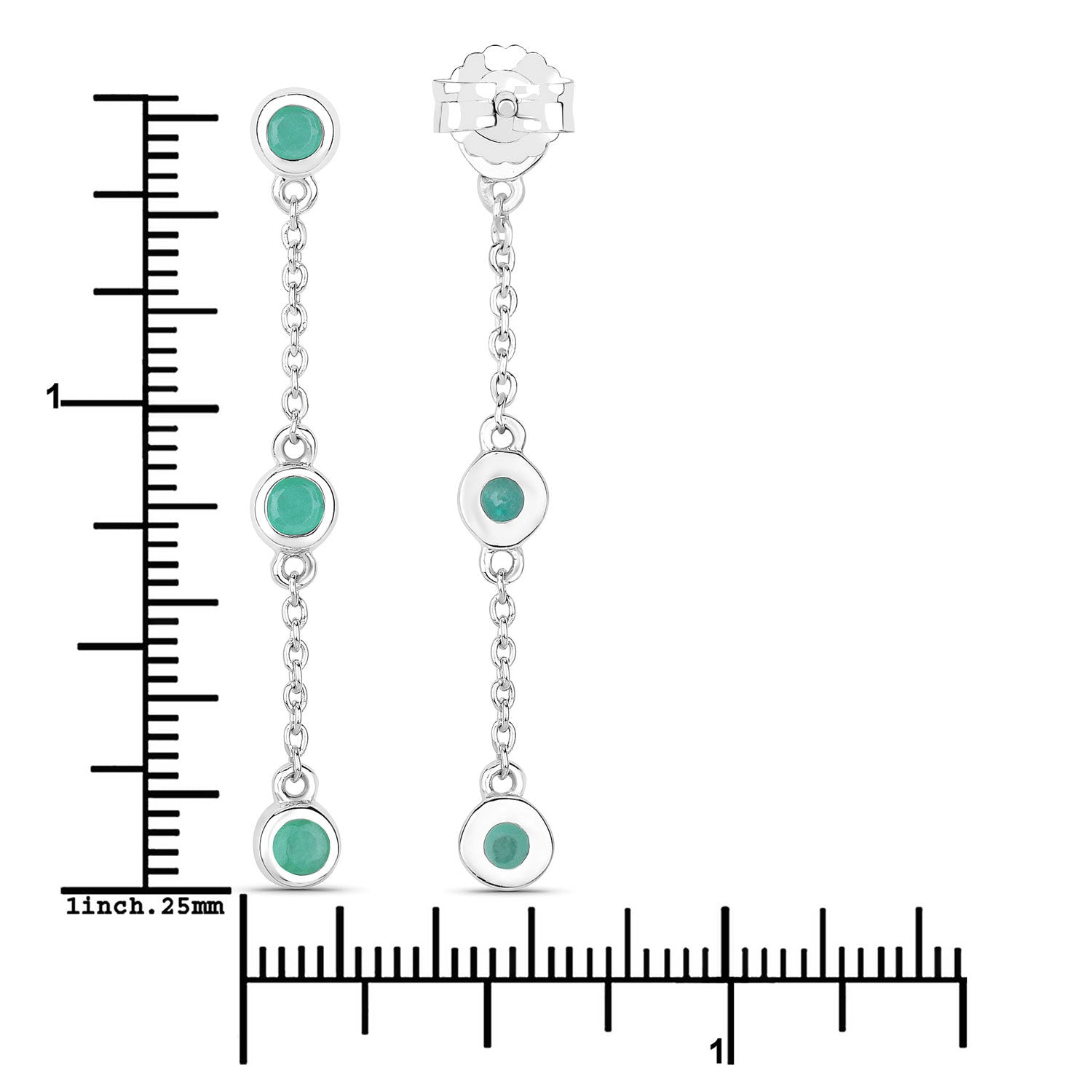 0.60 Carat Genuine Emerald .925 Sterling Silver Earrings Bids.com