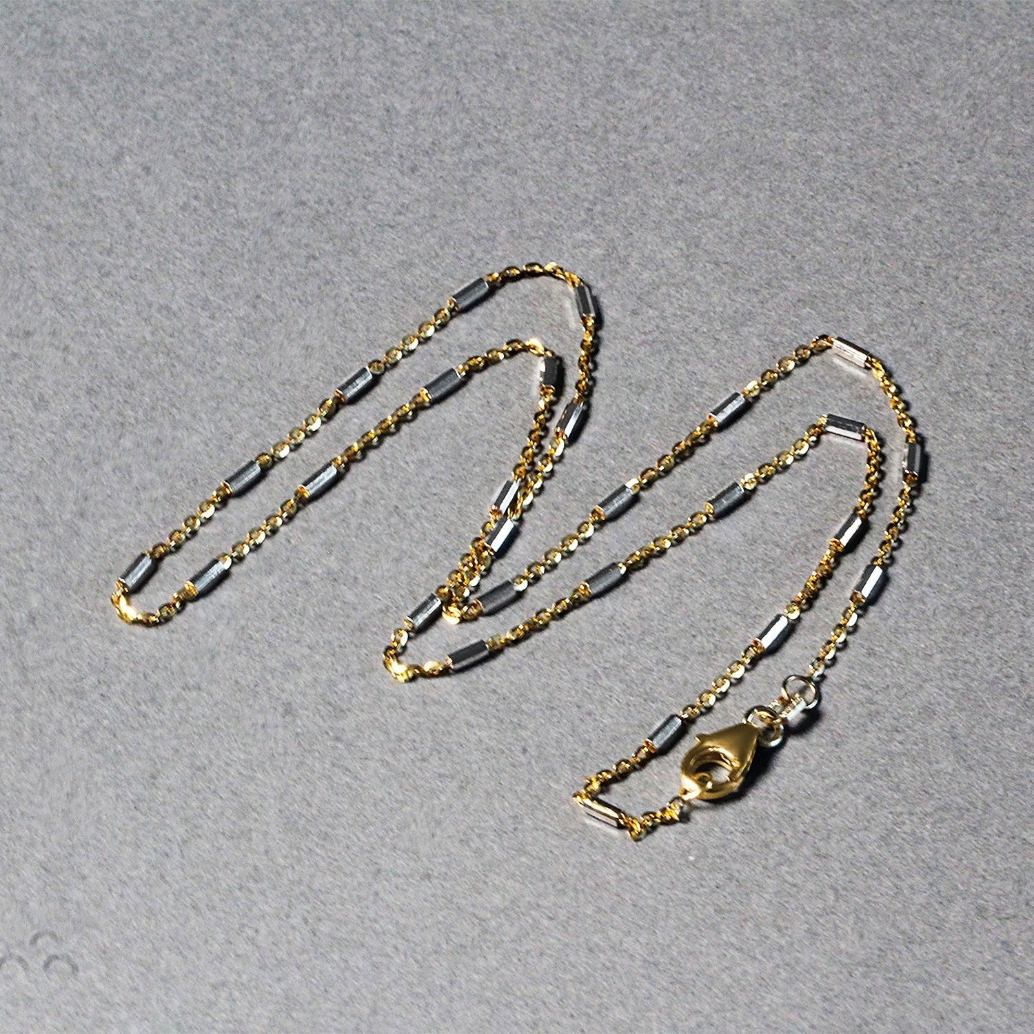 Bar Links Pendant Chain in 14k Two Tone Gold (1.4mm) Bids.com