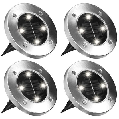 Bell + Howell Solar-Powered LED Garden Disk Lights Set DailySale